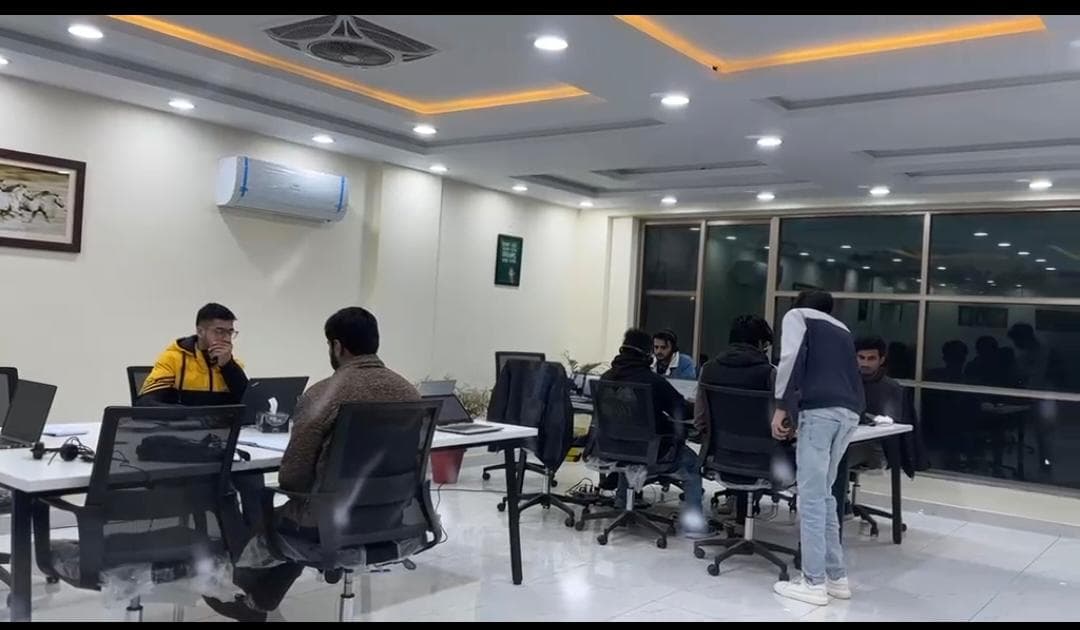Modern office environment with collaborative spaces